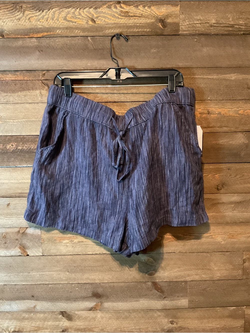 Time and Tru Pull On Linen Shorts Navy Striped Women’s Size XL NWT